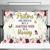 Lofaris Pink Red Rose Leaf Pastors Wife Appreciation Backdrop